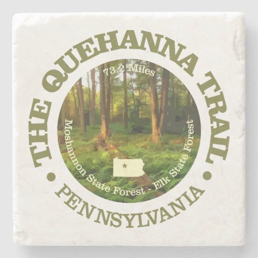 Quehanna Trail (rood) Stenen Onderzetter (Voorkant)