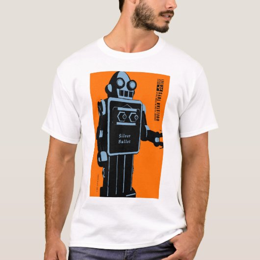 Quelstar Toys Silver Bullet Tin Speelgoed Robot T-shirt (Voorkant)