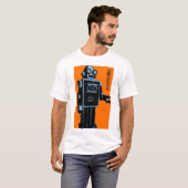 Quelstar Toys Silver Bullet Tin Speelgoed Robot T-shirt (Voorkant volledig)