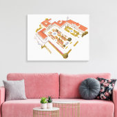 Queluz Nationaal Paleis. Lissabon Portugal Canvas Afdruk (Insitu (Woonkamer))