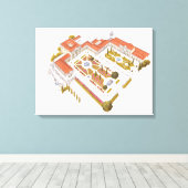 Queluz Nationaal Paleis. Lissabon Portugal Canvas Afdruk (Insitu (Houten vloer))