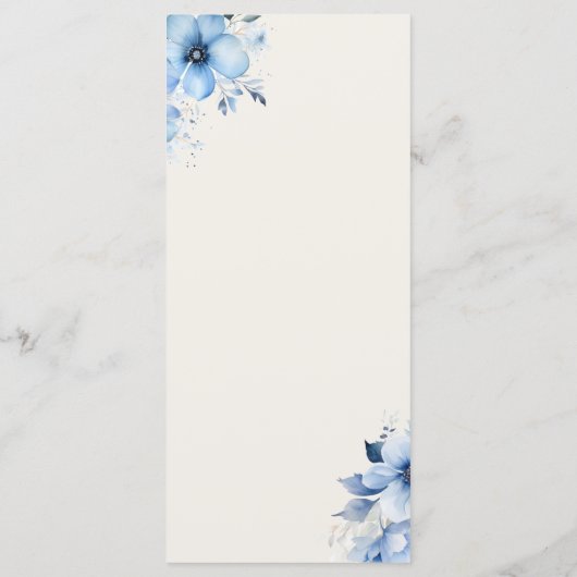 Quenceanera blue Menu (Achterkant)