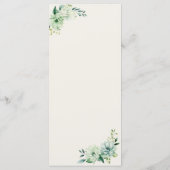 Quenceanera green floral Menu (Achterkant)