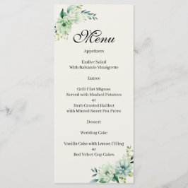 Quenceanera green floral Menu
