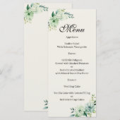 Quenceanera groen bloemend Menu (Voorkant / Achterkant)