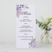 Quenceanera Lavender floral Menu (Staand voorkant)
