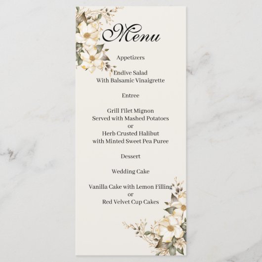 Quenceanera Magnolia Menu (Voorkant)
