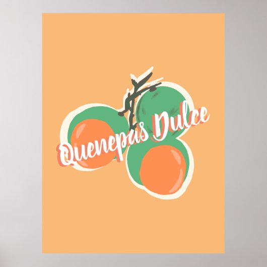 Quenepas Spaanse Limoenen Fruit Handgetekend Poster (Voorkant)