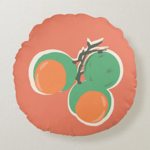 Quenepas Spaanse Limoenen Fruit Handgetekend Rond Kussen