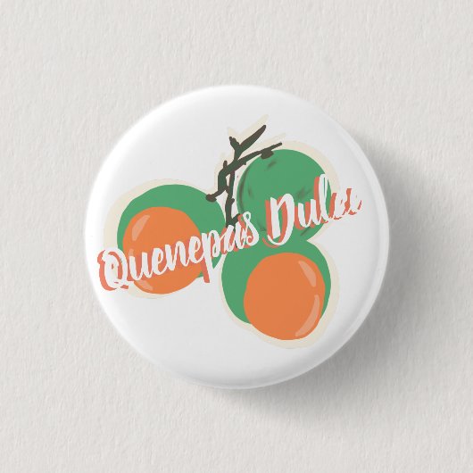 Quenepas Spaanse Limoenen Fruit Handgetekend Ronde Button 3,2 Cm (Voorkant)