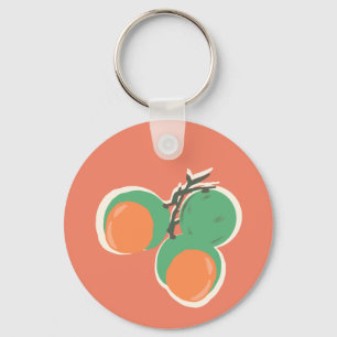 Quenepas Spaanse Limoenen Fruit Handgetekend Sleutelhanger