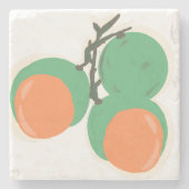 Quenepas Spaanse Limoenen Fruit Handgetekend Stenen Onderzetter (Voorkant)