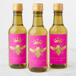 Quenn bee bedankt je voor elke kleur wijn etiket