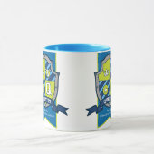 Quentin letter Q crest blue green name betekenend Mok (Midden)