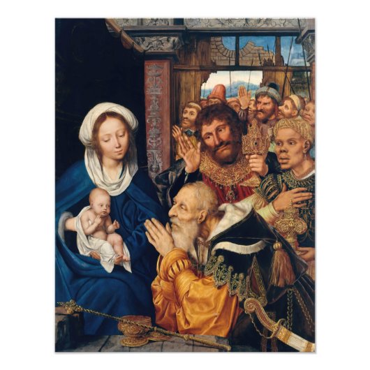Quentin Matsys - de Adoratie Magi Foto Afdruk (Voorkant)