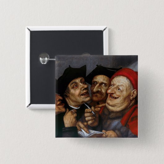 Quentin Matsys - de koopovereenkomst Vierkante Button 5,1 Cm (Voorkant /achterkant)