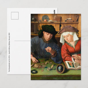 Quentin Matsys - de Moneylender en zijn vrouw Briefkaart