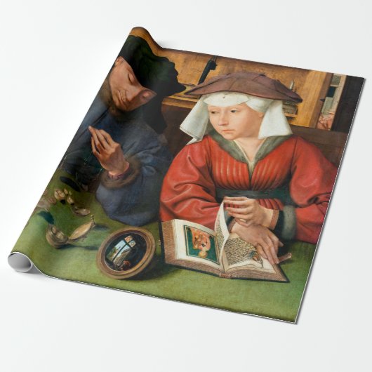 Quentin Matsys - de Moneylender en zijn vrouw Cadeaupapier (Uitgerold)