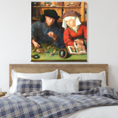 Quentin Matsys - de Moneylender en zijn vrouw Canvas Afdruk (Insitu (Slaapkamer))