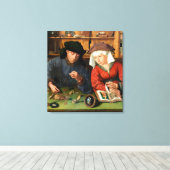 Quentin Matsys - de Moneylender en zijn vrouw Canvas Afdruk (Insitu (Houten vloer))