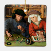 Quentin Matsys - de Moneylender en zijn vrouw Keramisch Ornament (Achterkant)
