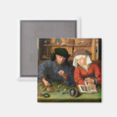 Quentin Matsys - de Moneylender en zijn vrouw Magneet (Voorkant / Achterkant)