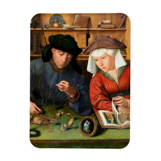 Quentin Matsys - de Moneylender en zijn vrouw Magneet (Verticaal)