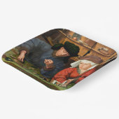 Quentin Matsys - de Moneylender en zijn vrouw Papieren Bordje (Gebogen)