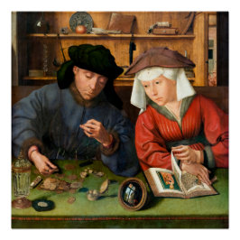 Quentin Matsys - de Moneylender en zijn vrouw Perfect Poster