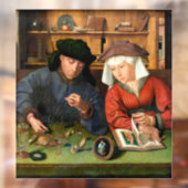 Quentin Matsys - de Moneylender en zijn vrouw Raamsticker (Vel 2)