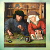 Quentin Matsys - de Moneylender en zijn vrouw Raamsticker (Vel 3)