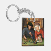Quentin Matsys - de Moneylender en zijn vrouw Sleutelhanger (Voorkant Links)
