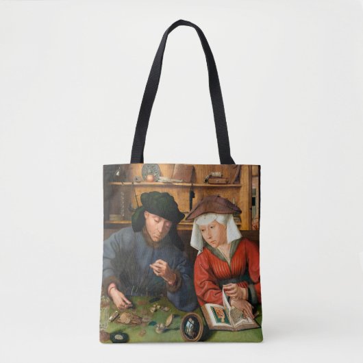 Quentin Matsys - de Moneylender en zijn vrouw Tote Bag (Voorkant)