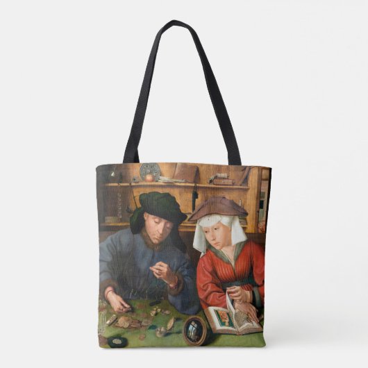 Quentin Matsys - de Moneylender en zijn vrouw Tote Bag (Achterkant)