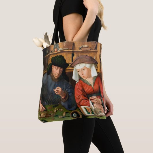 Quentin Matsys - de Moneylender en zijn vrouw Tote Bag (Dichtbij)