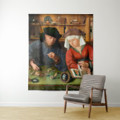 Quentin Matsys - de Moneylender en zijn vrouw Wandkleed (In situ)
