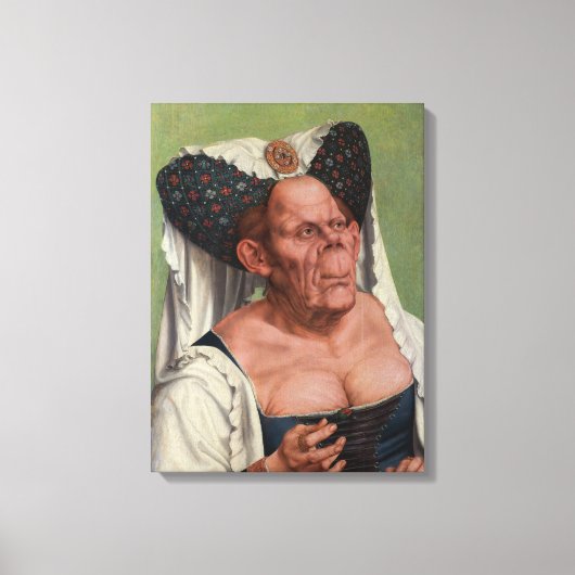 Quentin Matsys - een groteske oude vrouw Canvas Afdruk (Voorkant)
