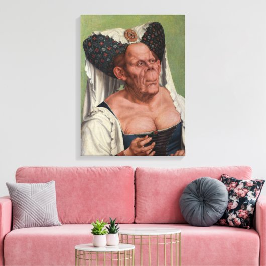 Quentin Matsys - een groteske oude vrouw Canvas Afdruk (Insitu (Woonkamer))
