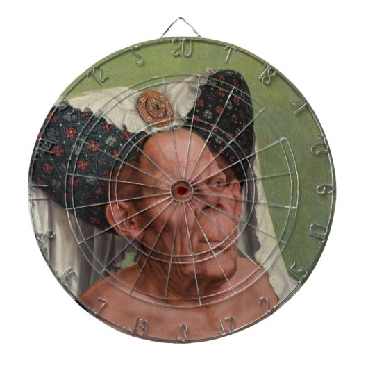 Quentin Matsys - een groteske oude vrouw Dartbord (Voorkant)