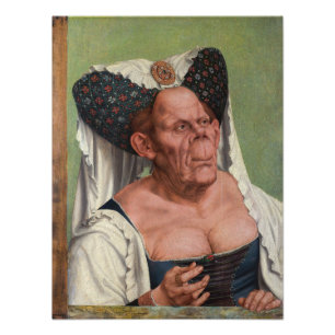 Quentin Matsys - een groteske oude vrouw Foto Afdruk