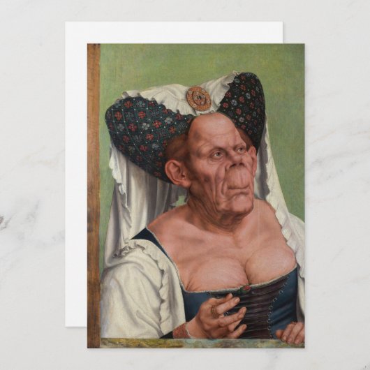 Quentin Matsys - een groteske oude vrouw Kaart (Voorkant / Achterkant)