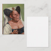 Quentin Matsys - een groteske oude vrouw Notitiekaartje (Voorkant / Achterkant)