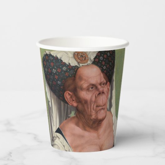 Quentin Matsys - een groteske oude vrouw Papieren Bekers (Achterkant)