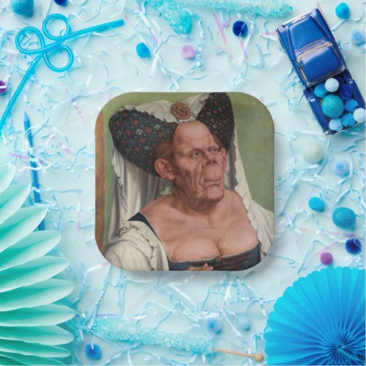 Quentin Matsys - een groteske oude vrouw Papieren Bordje (Feest)