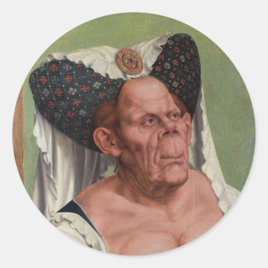 Quentin Matsys - een groteske oude vrouw Ronde Sticker (Voorkant)