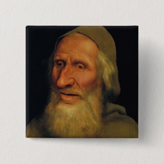 Quentin Matsys - Hoofd van een oud Man Vierkante Button 5,1 Cm (Voorkant)