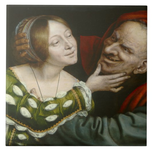 Quentin Matsys - Ill-Matched Lovers Tegeltje (Voorkant)
