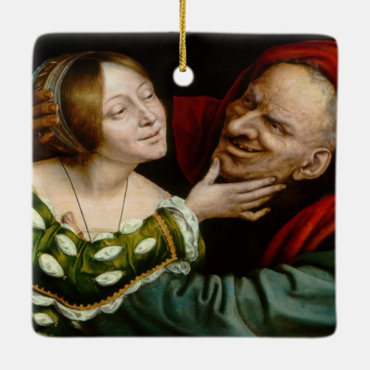 Quentin Matsys - Matched Lovers Keramisch Ornament (Achterkant)