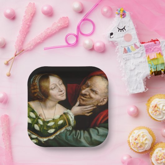 Quentin Matsys - Matched Lovers Papieren Bordje (Feest)