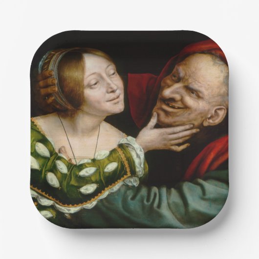 Quentin Matsys - Matched Lovers Papieren Bordje (Voorkant)